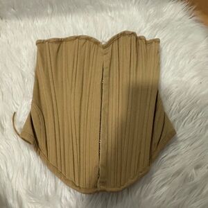 Tiger Mist Tan Corset Crop Top